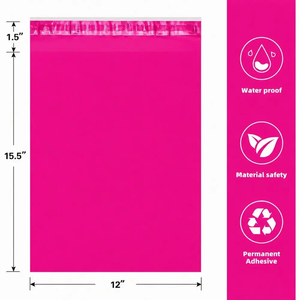 POLYMAILERS PINK SHIPPING BAGS (10 PACK) 12